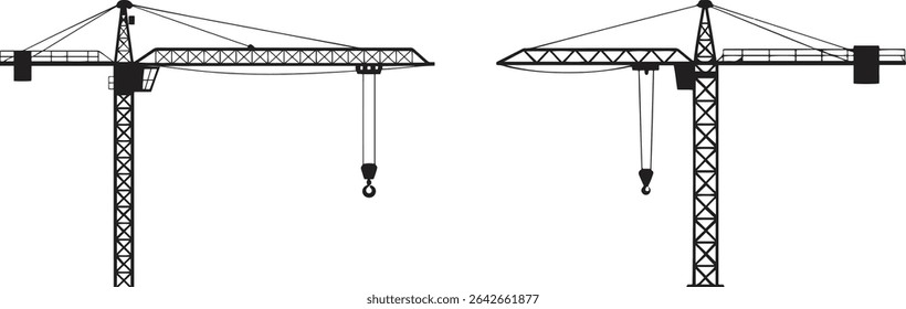 Construction crane vector art illustration isolate on white background	