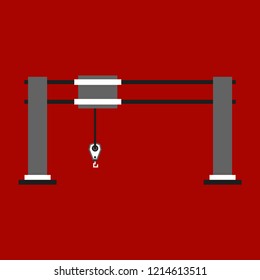 Construction Crane vector icon. Elevator sign. Lifting device symbol