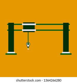 Construction Crane vector icon. Elevator sign. Lifting device symbol