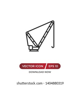 Construction crane vector icon in modern design style for web site and mobile app
