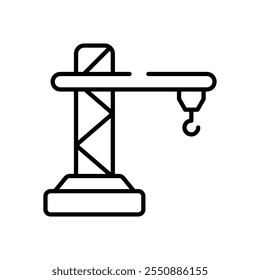 Construction Crane vector icon stock illustration