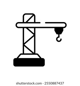 Construction Crane vector icon stock illustration
