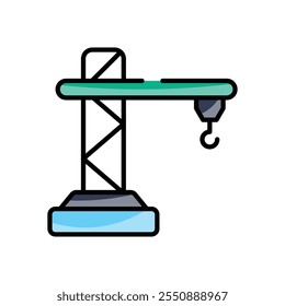 Construction Crane vector icon stock illustration