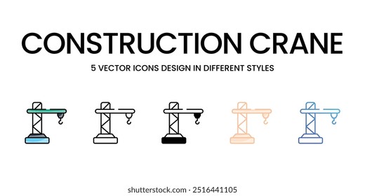 Construction Crane vector icons set ready to use vector illustration
