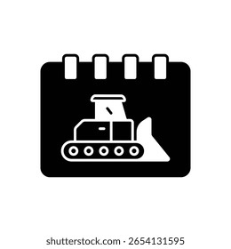Construction Date Project Schedule Fill Icon