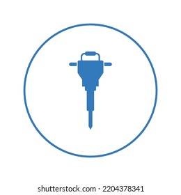 Construction demolition hammer drill icon | Circle version icon |