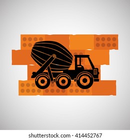 Construction design. brick icon. repair concept, vector illustration