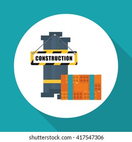 Construction design. brick icon. repair concept, vector illustration
