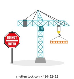 Construction design. crane icon. repair concept, vector illustration