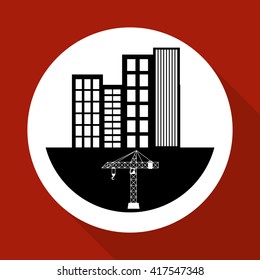 Construction design. crane icon. repair concept, vector illustration