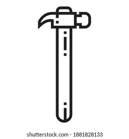 Construction Design Hammer Flat Icon Isolated On White Background