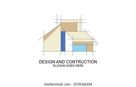 Construction and design logo. Real estate logo