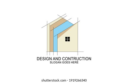 Construction and design logo. Real estate logo