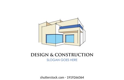 Construction and design logo. Real estate logo