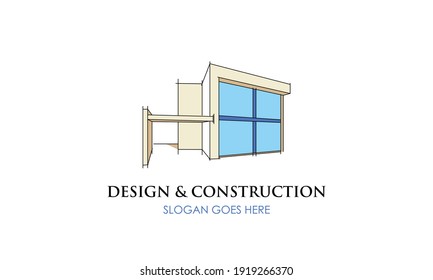 Construction and design logo. Real estate logo