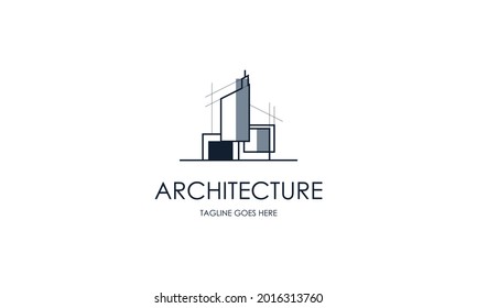 Construction and design logo. Real estate logo