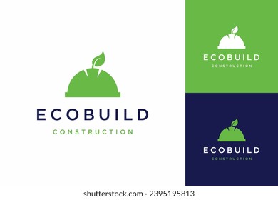 logotipos de diseño o cascos de construcción con hojas