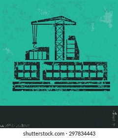 Construction design on green background,grunge vector