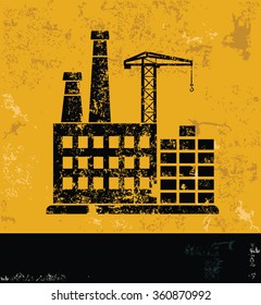 Construction design on yellow background,grunge vector