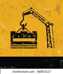 Construction design on yellow background,grunge vector