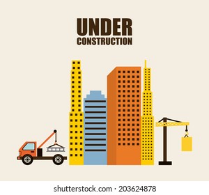Construction design over beige background, vector illustration