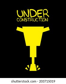 Construction design over black background, vector illustration