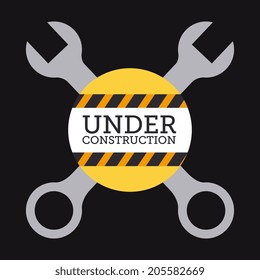 Construction design over black background, vector illustration