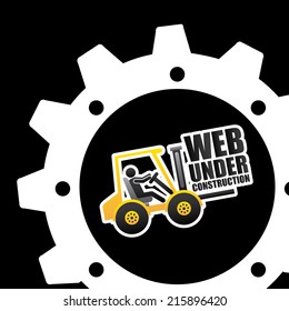 construction design over black  background vector illustration