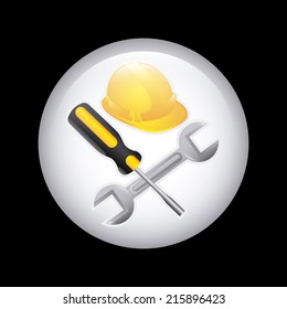 construction design over black  background vector illustration
