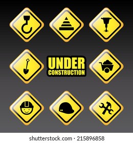 construction design over  black background vector illustration