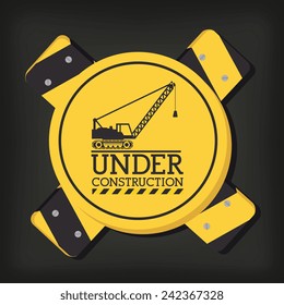 Construction design over black background, vector illustration.