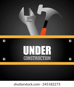 Construction design over black background, vector illustration.