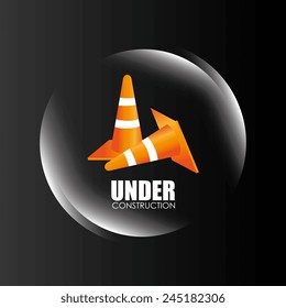 Construction design over black background, vector illustration.