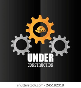 Construction design over black background, vector illustration.