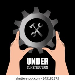 Construction design over black background, vector illustration.
