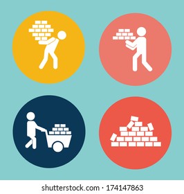 construction design over blue background vector illustration 