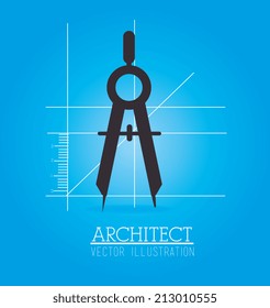 Construction design over blue background, vector illustration
