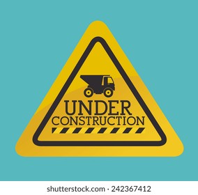 Construction design over blue background, vector illustration.