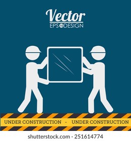 Construction design over blue background, vector illustration.