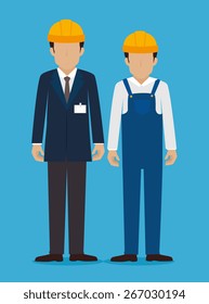Construction design over blue background, vector illustration.