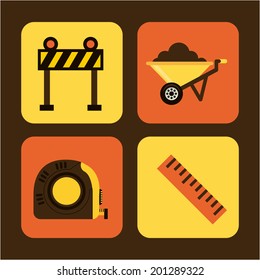 Construction design over brown background, vector illustration