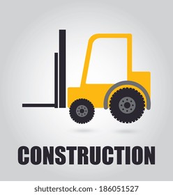 Construction design over gray background, vector illustration