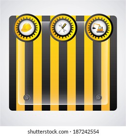 Construction design over gray background, vector illustration