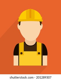 Construction design over orange background, vector illustration