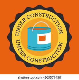 Construction design over orange background, vector illustration