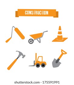 construction design over white background vector illustration 
