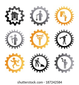 Construction design over white background, vector illustration
