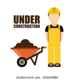 Construction design over white background, vector illustration