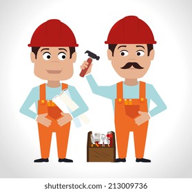 Construction design over white background, vector illustration