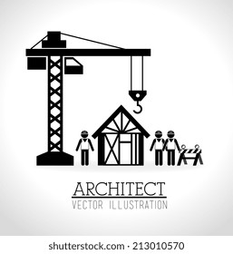 Construction design over white background, vector illustration